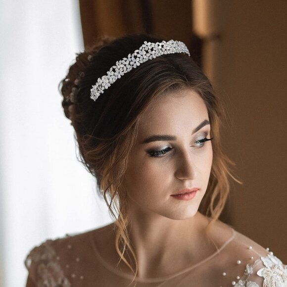 Sparkly Small Zircon Wedding Crowns and Tiaras for Women Cubic Zirconia Quincean - Picture 2 of 8